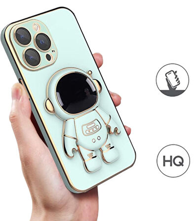 iPhone 15 Pro Kılıf Astronot Seri Stant Silikon Kapak