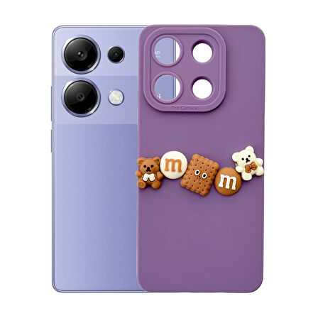 Xiaomi Redmi Note 13 Pro 4G Kılıf 3D M Bear Kamera Korumalı Silikon Kapak