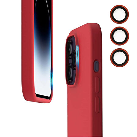 iPhone 15 Pro Max Kılıf Kamera Lensli Lansman Silikon Kapak