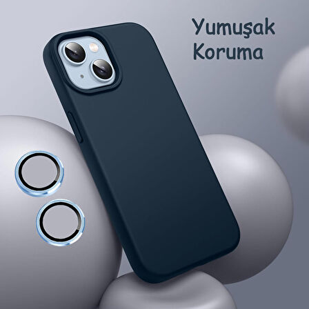 iPhone 15 Kılıf Kamera Lensli Lansman Silikon Kapak