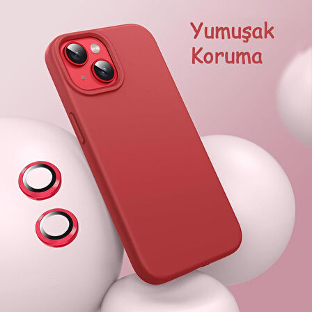 iPhone 15 Kılıf Kamera Lensli Lansman Silikon Kapak