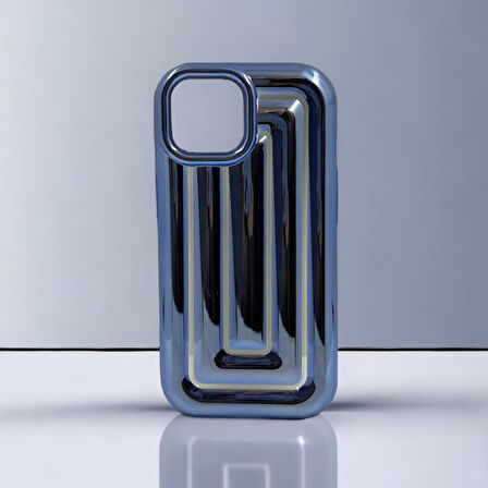 iPhone 13 Pro Rudra Seri Labirent Desen 3D Metalik Silikon Kapak