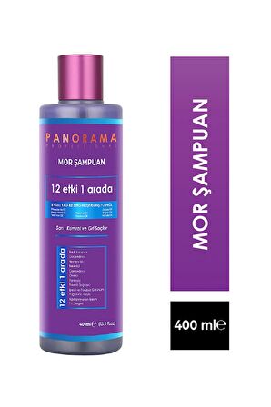 PANORAMA Professional Mor Şampuan Saç Bakım Seti 8 Özel Yağ 400 ml Şampuan + Sıvı Saç Kremi 2'li Set