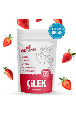 Saga Fresh Dondurularak Kurutulmuş Çilek Dilimleri (15g)