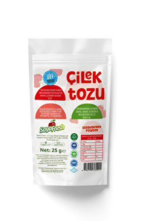 Saga Fresh Dondurularak Kurutulmuş Çilek Tozu (25gr)