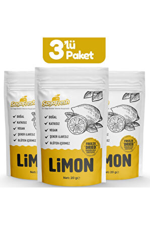 3'lü Dondurularak Kurutulmuş Limon Dilimleri (3X20G)