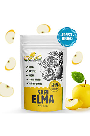 Dondurularak Kurutulmuş Meyve 3'lü Elma Paketi (Kırmızı Elma 25g, Yeşil Elma 25g, Sarı Elma 25g)