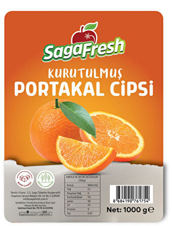 Isıtarak kurutulmuş portakal dilimleri 1 kg