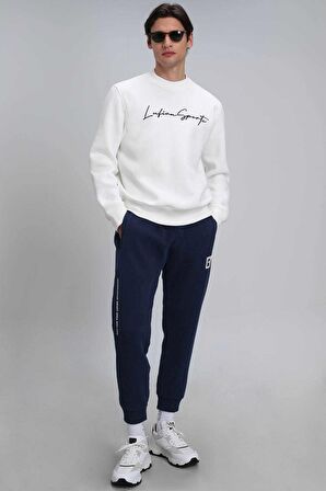 Lufian Erkek Lowe Sweatshirt 112030125 Kırık Beyaz