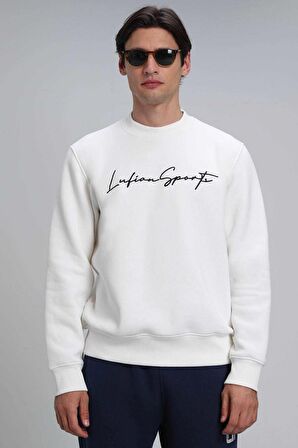 Lufian Erkek Lowe Sweatshirt 112030125 Kırık Beyaz