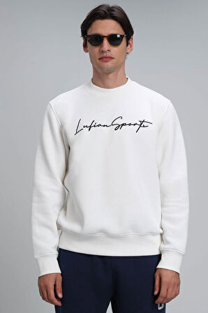 Lufian Erkek Lowe Sweatshirt 112030125 Kırık Beyaz
