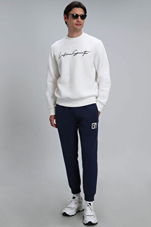 Lufian Erkek Lowe Sweatshirt 112030125 Kırık Beyaz