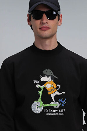 Lufian Erkek Igor Sweatshirt 112030128 Siyah