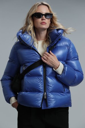 Sun Kaz Tüyü Kadın Mont Saks