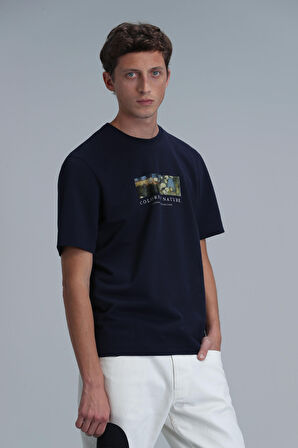 Bıanca Modern Grafik T- Shirt Lacivert