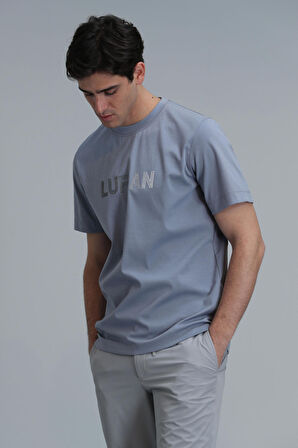 Benjamın Modern Grafik T- Shirt Mavi