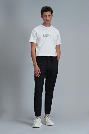 Lufian Erkek Benjamın Modern Grafik T-Shirt 111020197 Kırık Beyaz