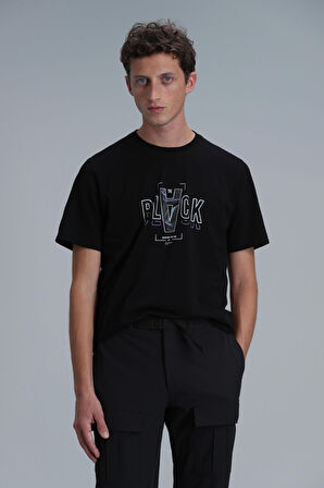 Adrıan Modern Grafik T- Shirt Siyah