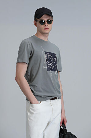 Nally Modern Grafik T- Shirt Yeşil