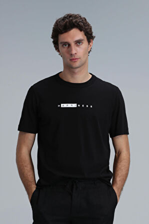 Kane Modern Grafik T- Shirt Siyah