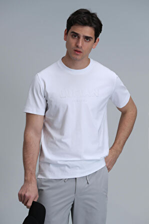 Gold Modern Grafik T- Shirt Beyaz