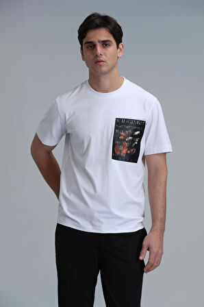 Exotıc Modern Grafik T- Shirt Beyaz