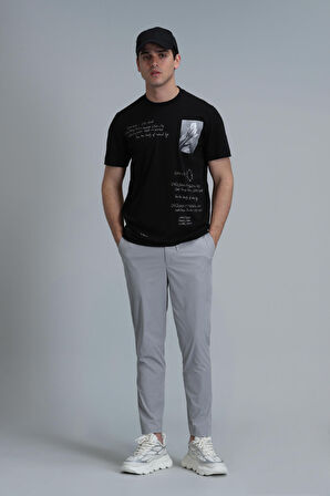 Fred Modern Grafik T- Shirt Siyah