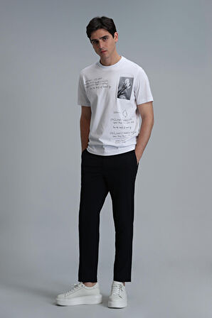 Fred Modern Grafik T- Shirt Beyaz
