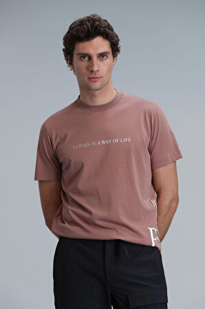 Lufian Erkek Potter Modern Grafik T-Shirt 111020221 Tarçın