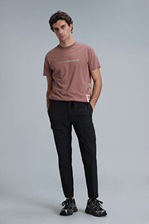 Lufian Erkek Potter Modern Grafik T-Shirt 111020221 Tarçın