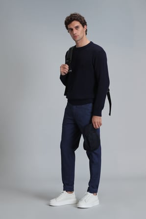 Tom Smart Erkek Chino Pantolon Slim Fit Lacivert