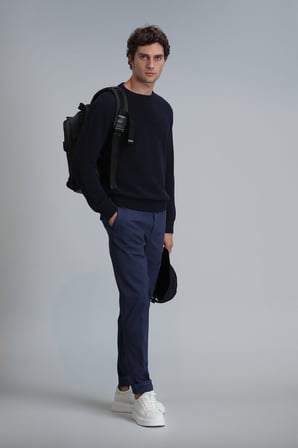 Tom Smart Erkek Chino Pantolon Slim Fit Lacivert