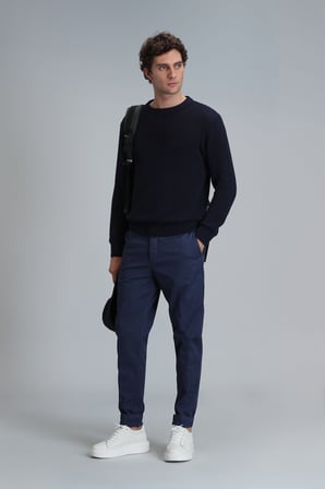 Tom Smart Erkek Chino Pantolon Slim Fit Lacivert