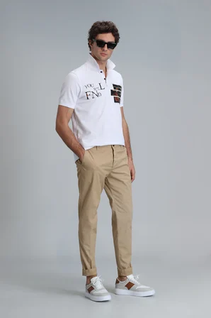 Tom Smart Erkek Chino Pantolon Slim Fit Deve Tüyü