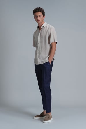Marıo Smart Erkek Chino Pantolon Tailored Fit Lacivert