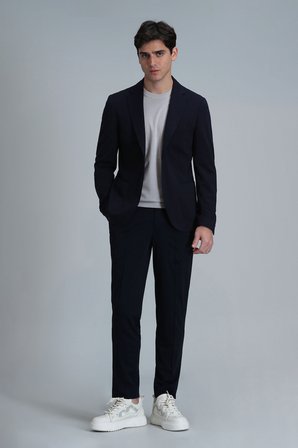 Peler Spor Erkek Blazer Ceket Slim Fit Lacivert