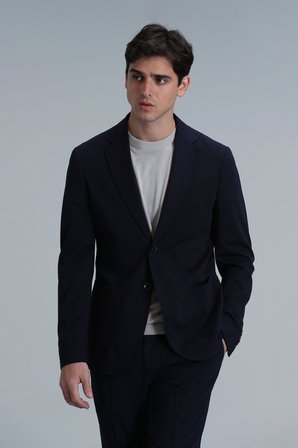 Peler Spor Erkek Blazer Ceket Slim Fit Lacivert
