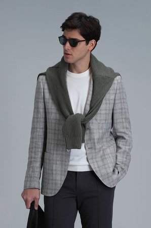 Dany Spor Erkek Blazer Ceket Slim Fit Gri