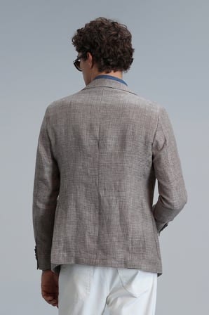 Luta Spor Erkek Blazer Ceket Slim Fit Kahverengi