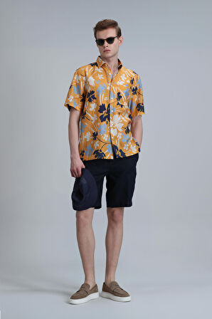 Peler Spor Erkek Chino Şort Slim Fit Lacivert