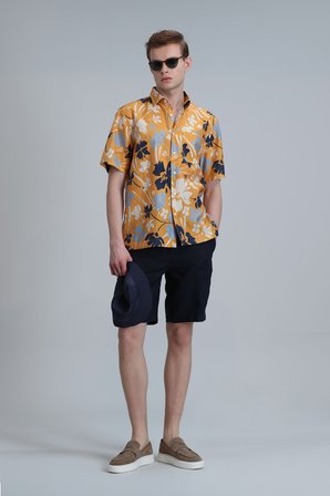 Peler Spor Erkek Chino Şort Slim Fit Lacivert
