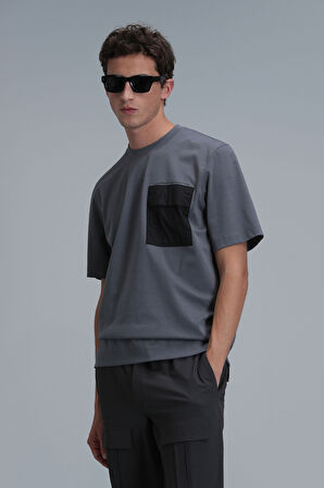 Lıam Modern Grafik T- Shirt Gri