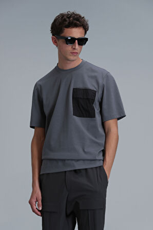 Lıam Modern Grafik T- Shirt Gri