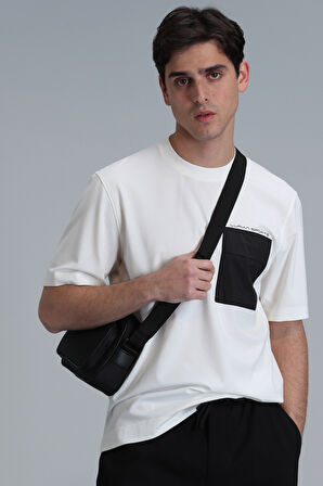 Lıam Modern Grafik T- Shirt Kırık Beyaz