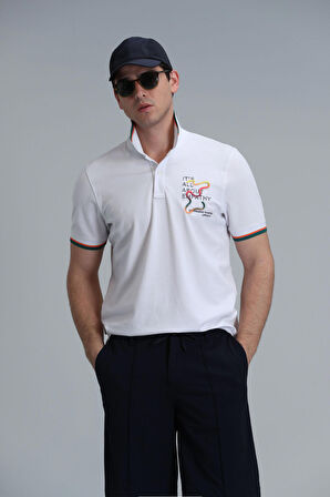 Lufian Erkek Kıng Smart Polo T-Shirt 111040173 Beyaz