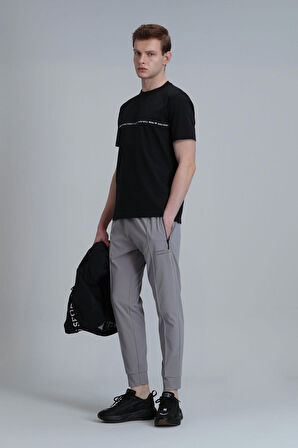 Carlos Modern Grafik T- Shirt Siyah