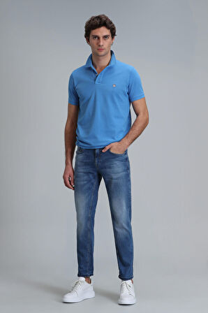 Lufian Erkek Laon Smart Polo T-Shirt 111040164 Mavi