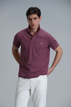 Laon Smart Erkek Polo Tişört Slim Fit Mürdüm