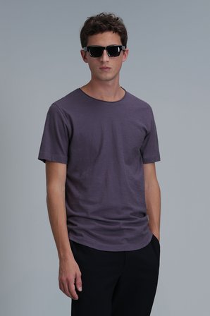 Junya Erkek Basic Tişört Mürdüm