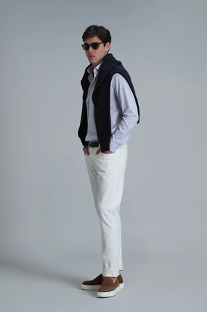Varda Erkek Basic Gömlek Comfort Slim Fit Mavi